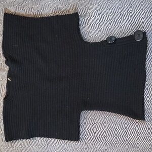 BCBGMaxAzria Kids Black Knit Skirt with Button Accents